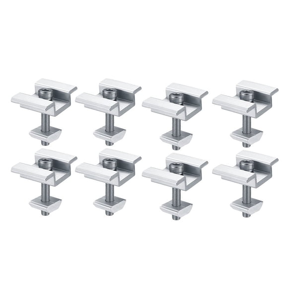 8Pack Solar Panel Mounting Brackets, Solar Panel End Clamps, Centre Clamps, for PV Solar Panel Solar Module 30mm,8 x solar panel clamp brackets,Silver