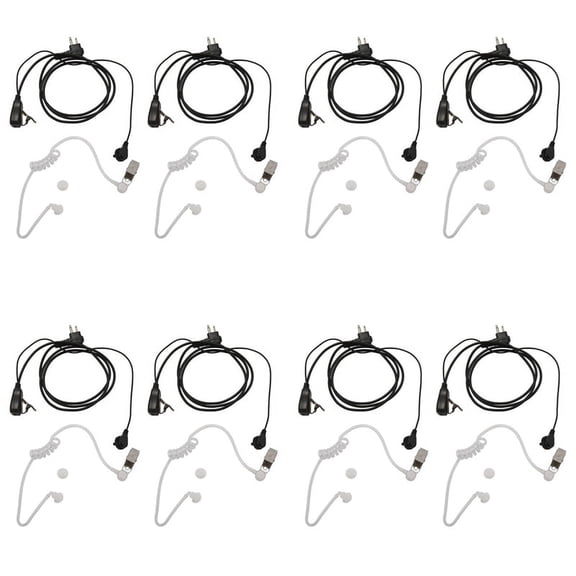 8Pack Style 2Pin Covert Acoustic Tube Earpiece Ptt Headset for 2 Ways Radio GP88S GP300 GP68 GP2000