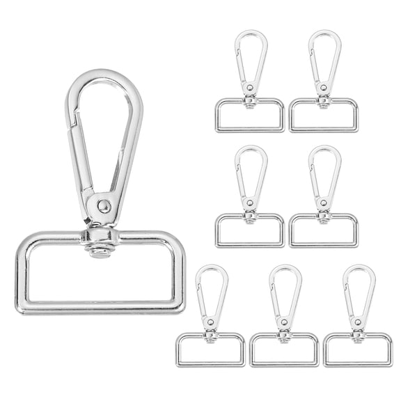 8Pack Swivel Clasp Hooks, 1.18" x 2.36" Swivel Purse Clips, Silver