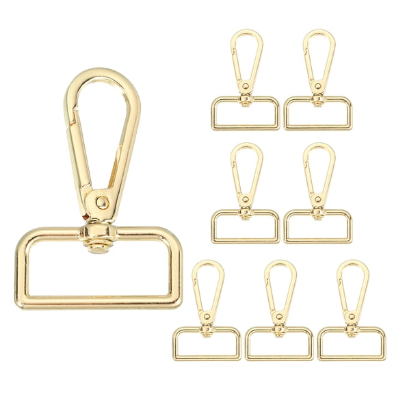8Pack Swivel Clasp Hooks, 1.26" x 2.36" Swivel Purse Clips, Gold