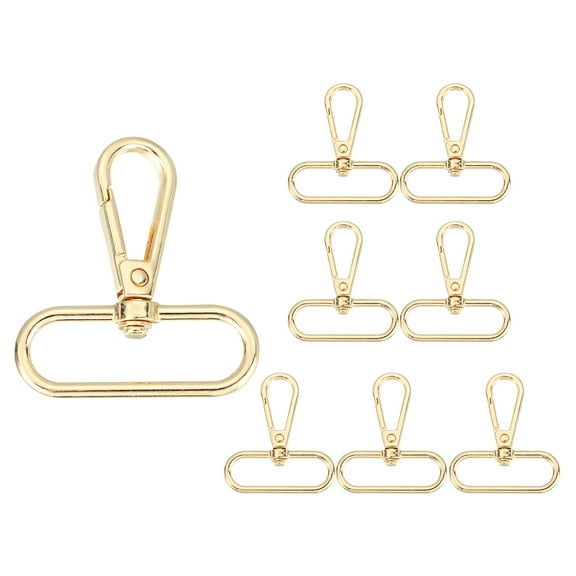 8Pack Swivel Clasp Hooks, 1.5" x 1.89" Swivel Purse Clips, Gold