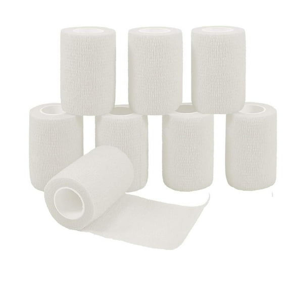 8Packs Self Adherent Cohesive Bandages Wrap 3" x 5 Yards White Non-Woven Self Adhesive Bandage Wrap for Thumb, Finger, Wrist
