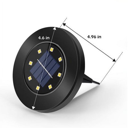 8Packs Solar Buried Lights 8LED Waterproof Intelligent Control Lamp for Garden Warm White
