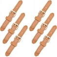 thumbnail image 1 of 8Pairs Leather Sew-On Toggles Closures Camel Leather Snap Toggle Sew On Duffle Jacket Buckle with Metal Clasp Replacement Snap Toggle, 1 of 9