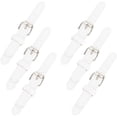 thumbnail image 1 of 8 Pairs Leather Sew-On Toggles Closures White Leather Snap Toggle Sew On Duffle Jacket Buckle with Metal Clasp Replacement Snap Toggle for Coat Jacket Sewing Craft DIY Clothes Accessory, 1 of 9