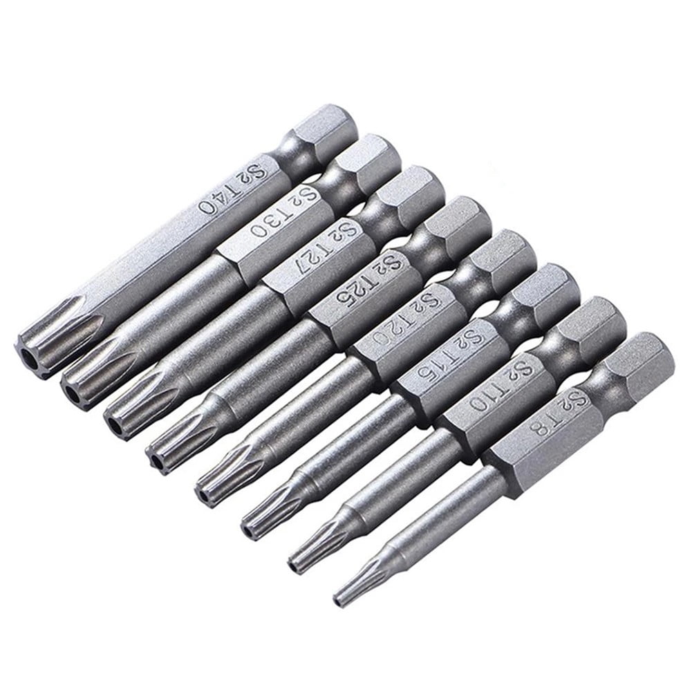8Pc Alloy Steel 50Mm Long Torx Screwdriver Bits 1/4\