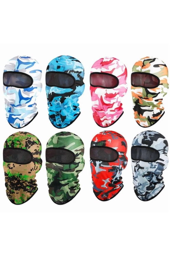 8Pc Balaclava Face Mask Uv Protection Ski Sun Hood Tactical Masks For Men Women