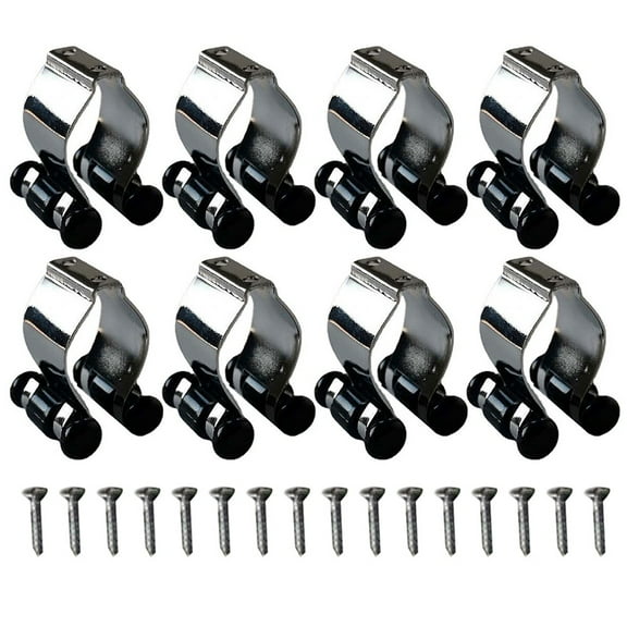 8Pc Pool Cue Clips Wall-Mounted Cue Holder Clips Pool Cue Rack Storage