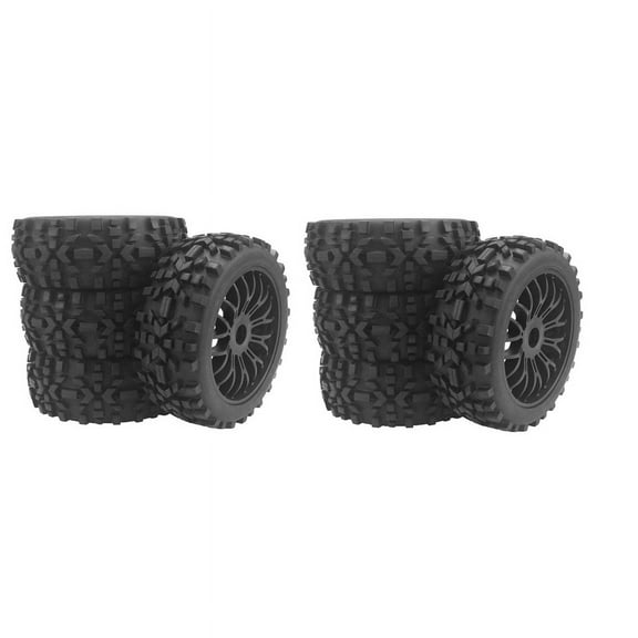 8Pc RC Wheels and Tyres with Hex 17mm Wheels Rims 1/8 Scale Off-Road Car for 1:8 RC On-Road Car