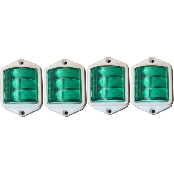 8Pc Trailer RV Marker LED Light Clearance Light Green, 2x2 Inch LED Bubble 24V Side Marker Light for Trucks - Universal Side Marker Light