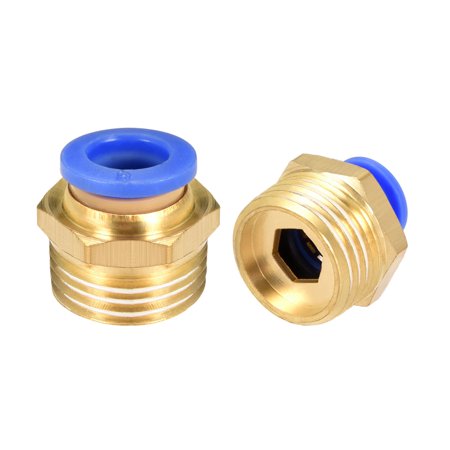 8Pcs 1/2" G Male Straight Thread 8mm Push In Joint Connector Quick Fitting
