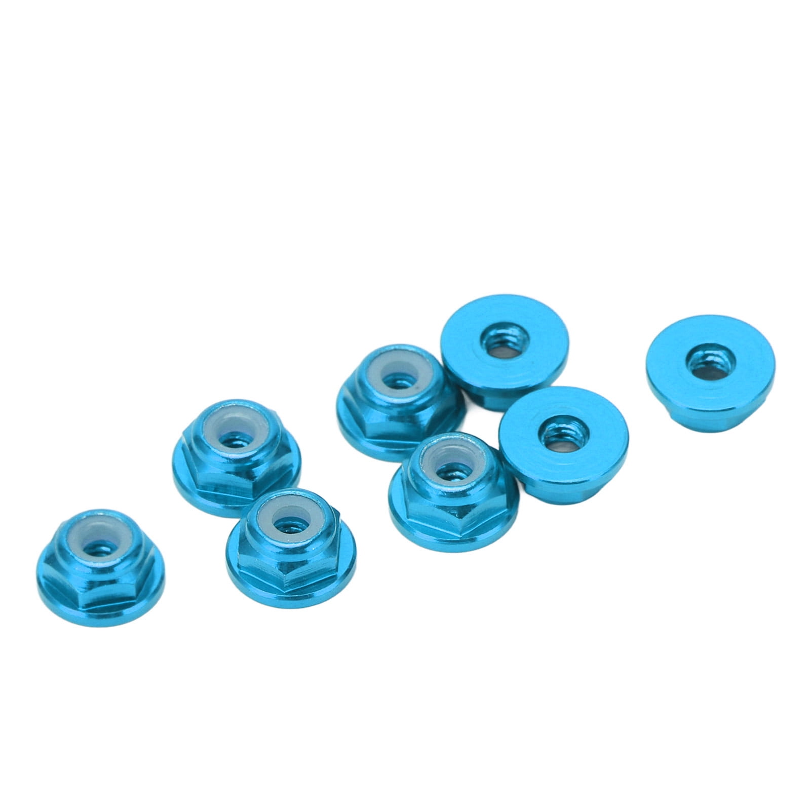 8Pcs 1/24 M2 Anti Loose Nut Aluminium Alloy Flanged Nylon Lining Anti ...