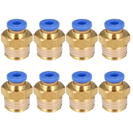 Uxcell 1/4" G Male Straight Thread 4mm Push In Joint Connector Quick Fitting 8Pcs