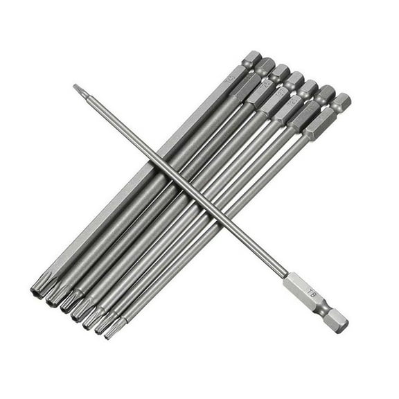 8Pcs 1/4 Inch Hex Magnetic Torx Screwdriver Bit Set Hand Tool 150Mm Extra Long