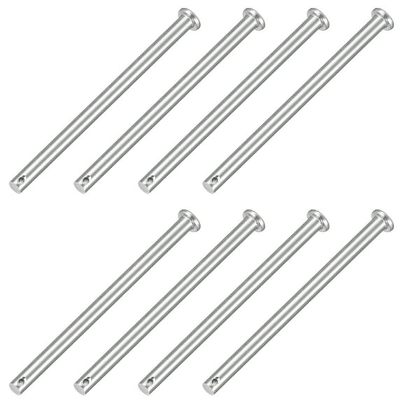8Pcs 1/4" x 4" Single Hole Clevis Pins, 304 Stainless Steel Flat Head Pins