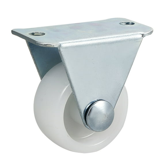 8Pcs 1 Inch Rigid Non-Swivel Casters PP Plastic Wheel Top Plate Mounted White