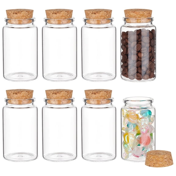 8Pcs 100ml/3.4oz Mini Glass Bottles with Cork Stoppers Wish Bottles Message Bottles for Wedding Party Supplies DIY Craft Baby Shower Favors