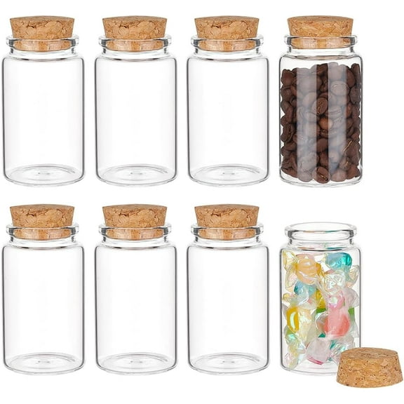 8Pcs 100ml/3.4oz Mini Glass Bottles with Cork Stoppers Wish Bottles Message Bottles