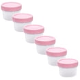 thumbnail image 1 of 8Pcs 120ml/4oz Reusable Small Plastic Containers with Pink Screw Lids, Small Food Storage Freezer Containers,Deli Containers Stackable Food Storage Jars,Sauce Condiment Jars Lunch Box Accessories, 1 of 8