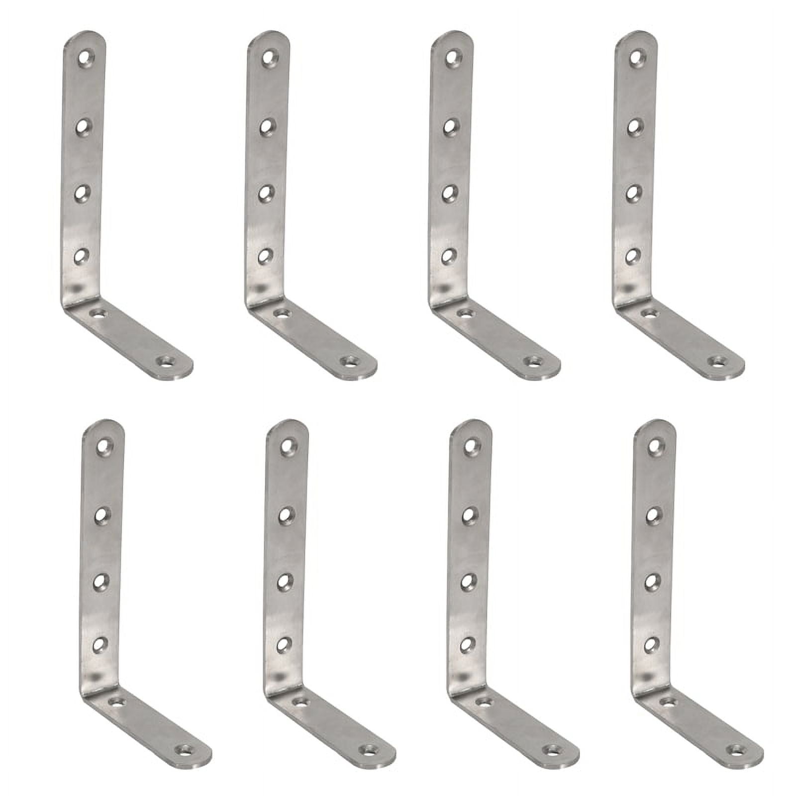8Pcs 125X75mm L Shape Stainless Steel Shelf Corner Brace Angle Bracket