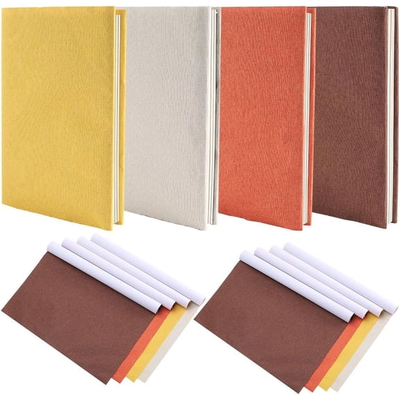 8Pcs 13.7x11.8in Linen Book Cloth 4 Color DIY