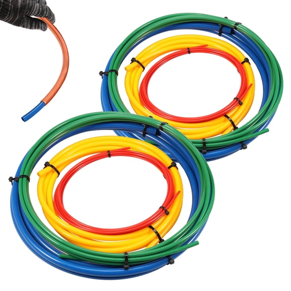 8Pcs 13ft Conditioning Copper Tubing Pipe Extension 1/4 1/2 3/8 5/8 inch Built in Copper Tube Bending Strip Air Conditioning Pipe Bender Kit for Repair