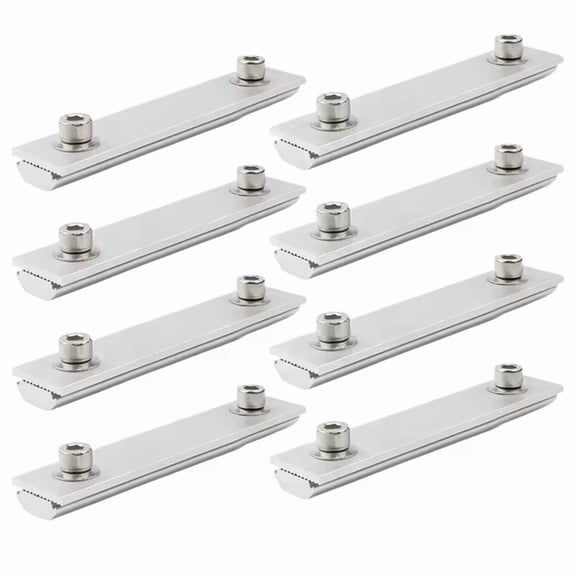 8Pcs 14cm Solar Panel Mounts PV Bracket Rails Connectors Photovoltaic Support Sliver Mounts Solar Power Supplies