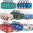 thumbnail image 1 of 8Pcs/16Pcs/32Pcs Christmas Gift Bags with Handles, Large Non-Woven Tote Bags for Wrapping Xmas Party Favors, 12.8x9.8x6.7inch, 1 of 7