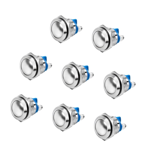 8Pcs 16mm Momentary Push Button Switches Round Screw Terminals Enduring