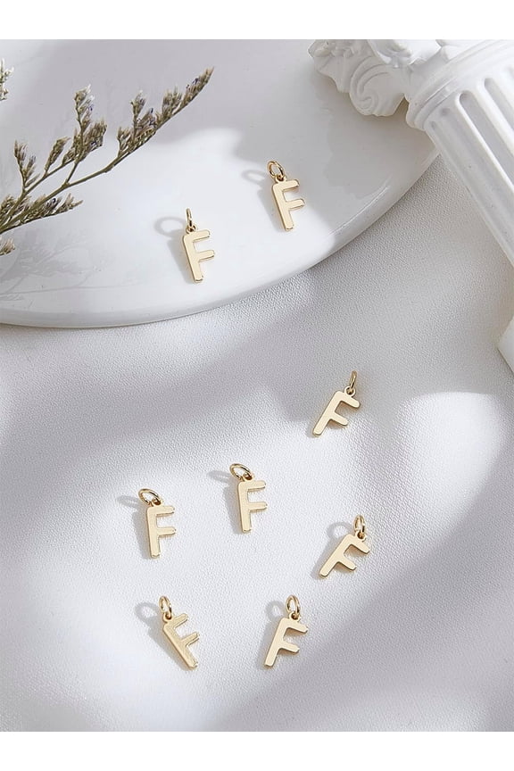 8Pcs 18K Gold Plated Letter Charms Alphabet Pendant 26 Alphabet Charms Gift Gold