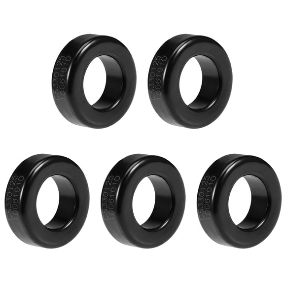 Unique Bargains 8 Pcs 0.76'' x 1.33'' x 0.44'' Durable Lightweight Ferrite Ring Iron Powder Toroid Cores Black Gray