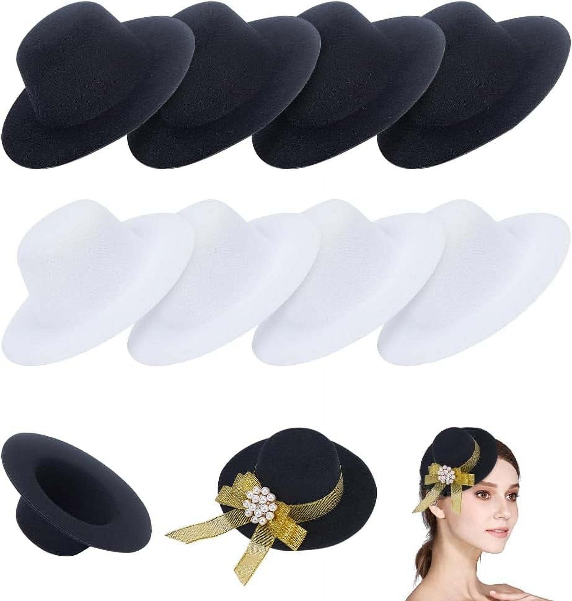 8448 10pcs White Round Fascinator Hat Base, 4.3 Inch Eva Cloth Millinery Ivory off White Large Fascinator Millinery Burlesque Wedding  main image 2