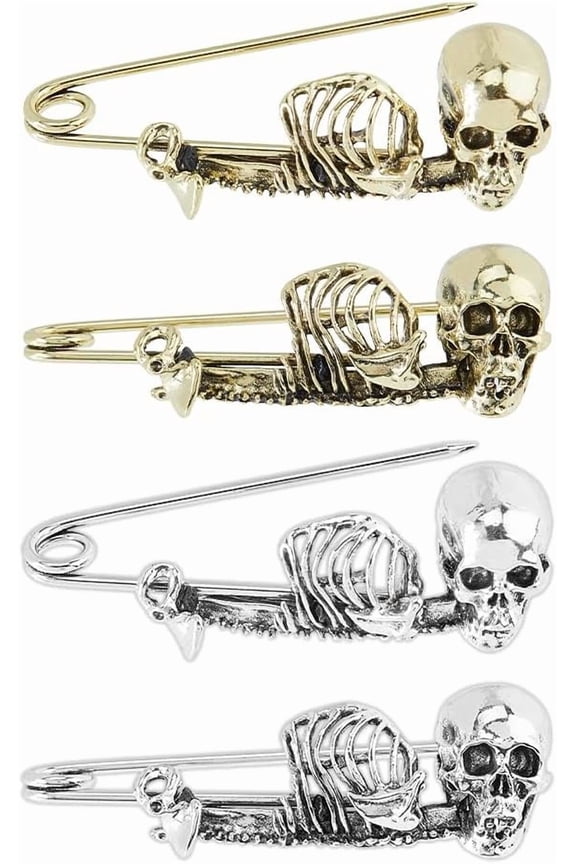 8Pcs 2 Colors Safety Pin Gothic Punk Safety Pin Color Large Safety Pins Brooch Alloy Kilt Pins Brooch for Clothes Scarf Backpack Kirt Cardigan Hat Scarf