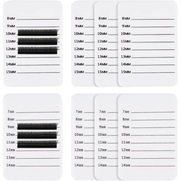8Pcs 2 Style Acrylic False Eyelashes Display Board Eyelash Extention Storage Card with Reference Number White 8x5.5x0.3cm 4pcs/style for Handmade