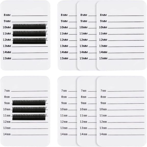 8Pcs 2 Styles Acrylic Eyelash Extension Pallet Acrylic Lash Tile Hand Plate Lash Holder with Reference Number