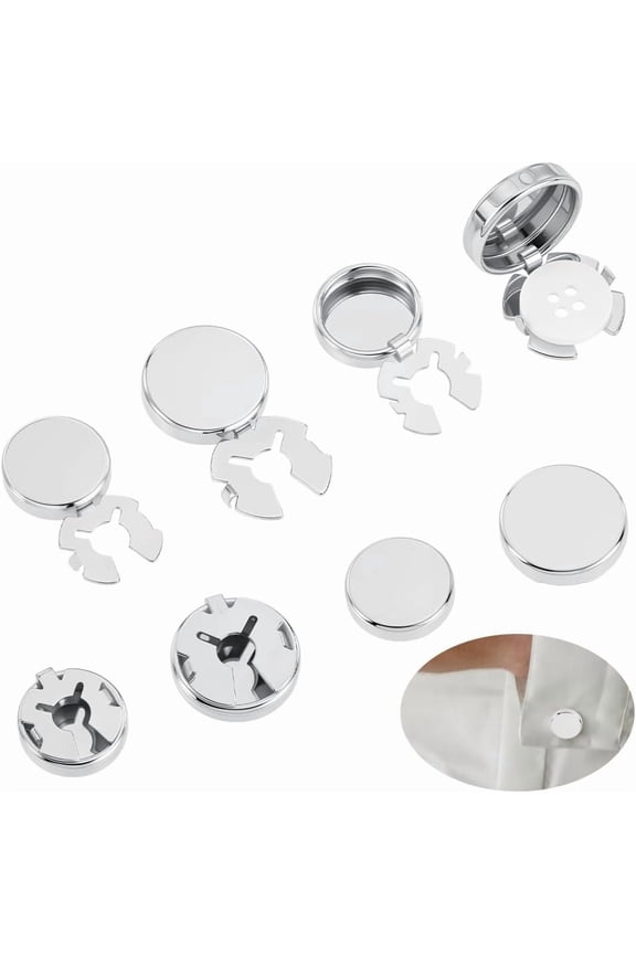8Pcs 2 Styles Cufflinks Flat Round Button Covers for Men Classic CuffLinks Set Shirt Cuff Links DIY