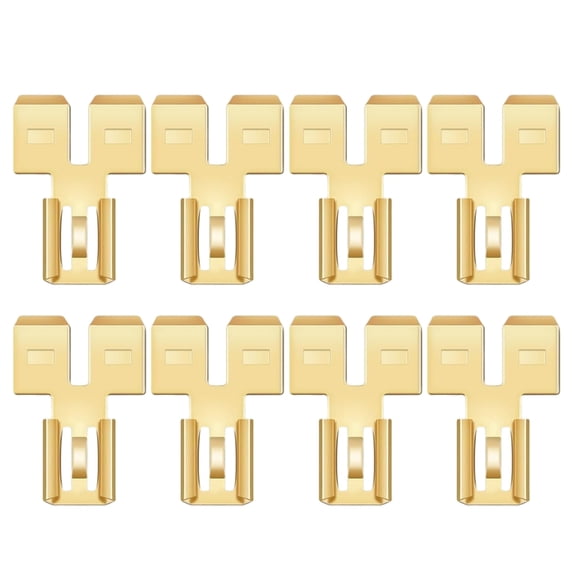 8Pcs 2 Way Wire Terminals Adapter NonInsulated Brass Spades Connectors Double Piggybacks Spades Connectors Easy to Use