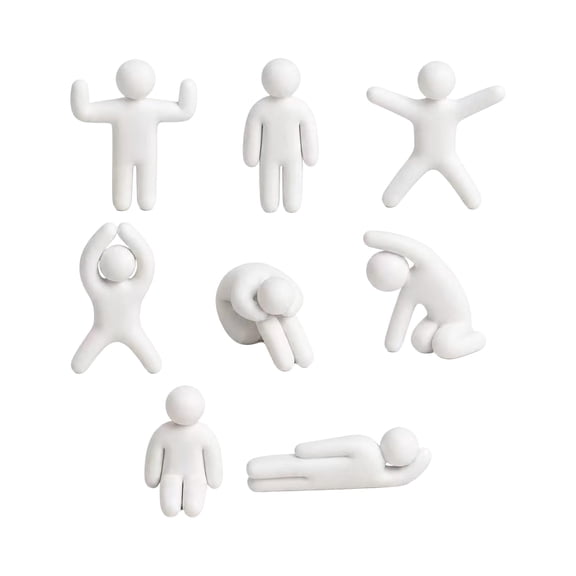 8Pcs 2026 New Meccha Chameleon Game Mini Figurines, 3D Printed Hide and Seek Model, Unique Tabletop Ornament for Home Display (White)
