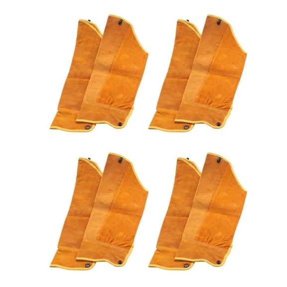 8Pcs 21.6 Inch Imitation Leather Welding Sleeves Protective Heat Arm Sleeve Tool,4 Pair Welding sleeves,Yellow