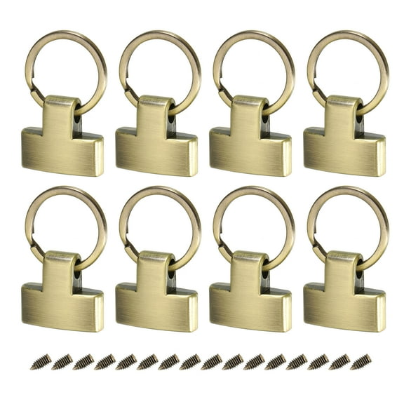 8Pcs 22mm/ 0.87" Key Fob Hardware with Keychain Ring Purse Bag Hardware, Bronze Tone