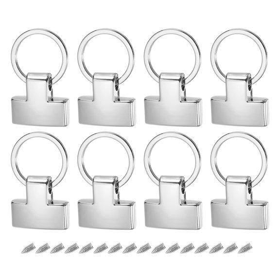 8Pcs 22mm/ 0.87" Key Fob Hardware with Keychain Ring Purse Bag Hardware, Silver Tone