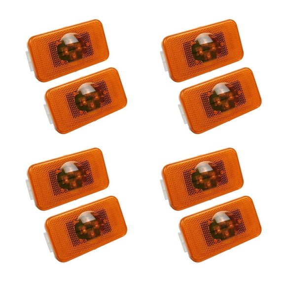 8Pcs 24V Car Truck LED Side Marker Light 4LEDs Amber Indicator Warning Lamps for Trucks FM/,8 * Side Marker Light,amber