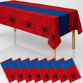 thumbnail image 1 of 8Pcs 2in1 Spider Birthday Party Decorations Tablecloth, 54" x 108" Super Hero Table Cloth Disposable Rectangle Plastic Table Cover for Kids Baby Shower Wedding Party Supplies, 1 of 4