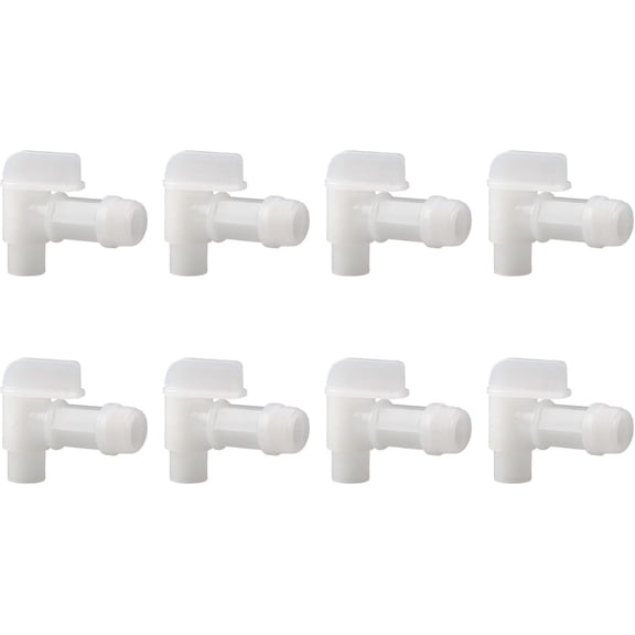 8Pcs 3/4 Male Barrel Faucet for 5 Gallon Water Jugs Plastic Drum Spigot Replacement by (White)