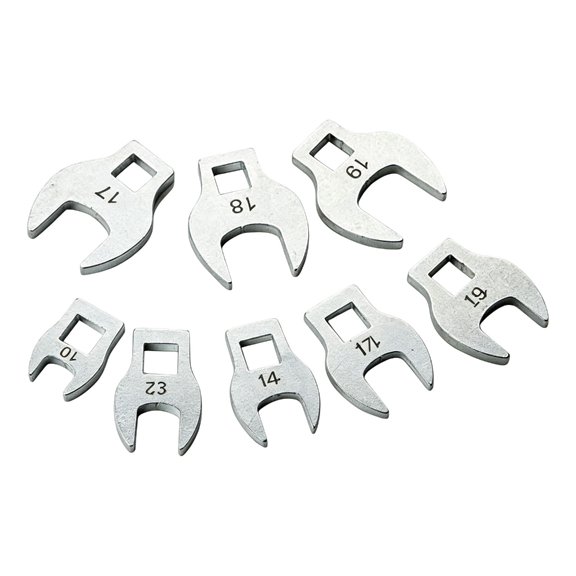 8Pcs 3/8 Square-Drive Open-End Crowfoot Tool Set, Metal Fastener Design for Tight Access and Service Work Daily Repair