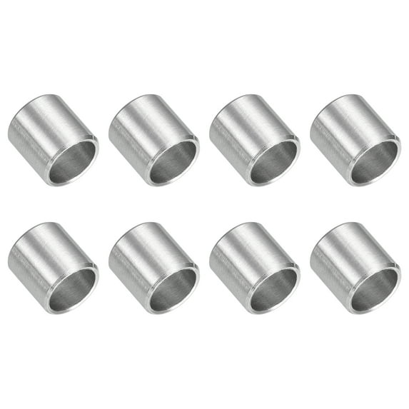 8Pcs 304 Stainless Steel Spacer 3/8" OD x 5/16" ID x 3/8" Length(10x8x10mm) Screw Standoff Bushing Plain Finish Unthreaded Round Metal Spacer for M3 Screws Bolts and Rods, Silver