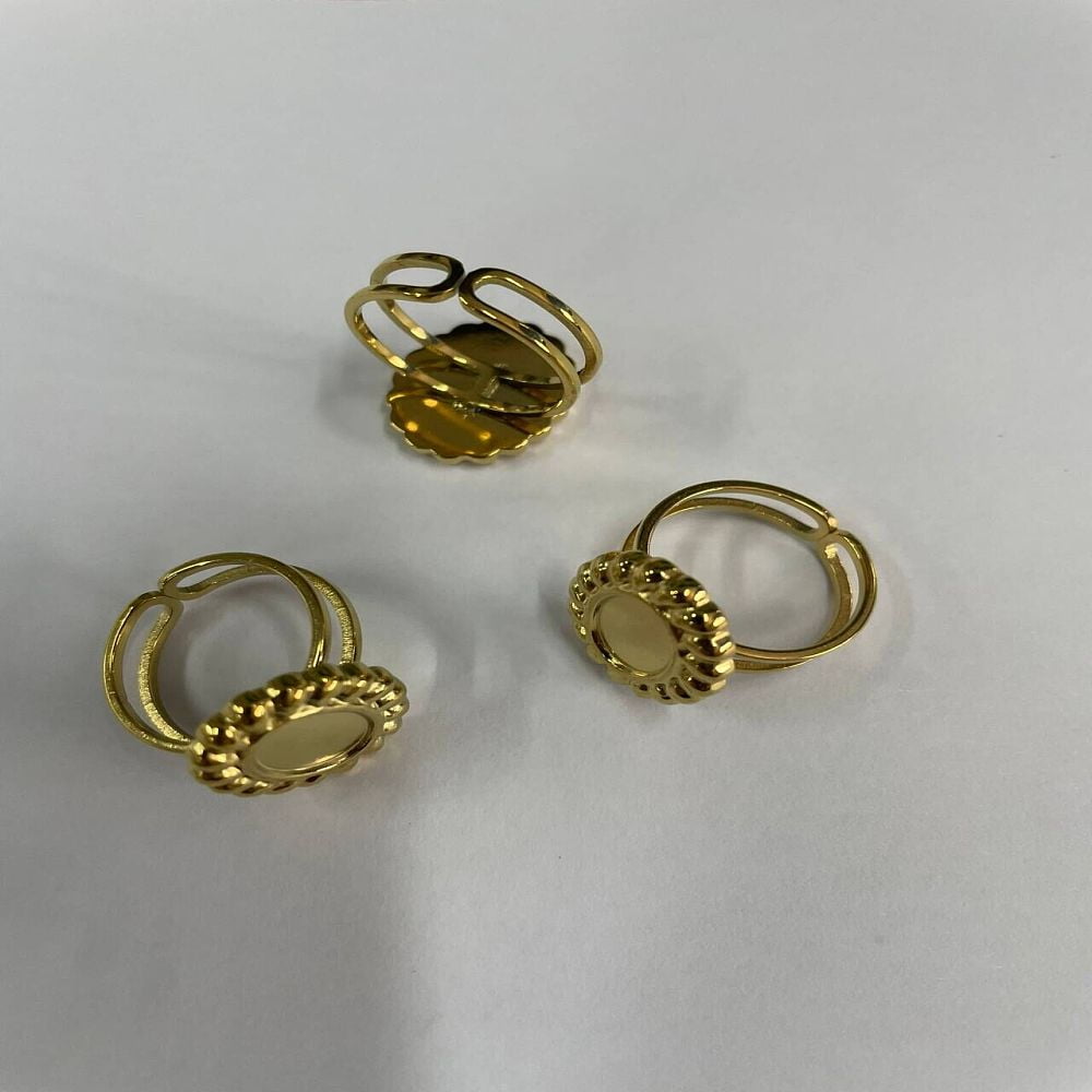 8Pcs 304 Stainless Steel Sun Open Cuff Ring Findings Bezel Cup Ring ...