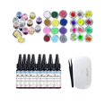 thumbnail image 1 of 8Pcs 30ML 45S Fast Cure Crystal Hard UV Resin Curable Glue,High Transparency+12 Glitter Sequins +Dry Flowers +Glitter Powder with Tweezer and lamp for Jewelry Earrings Necklace Bracelet, 1 of 6