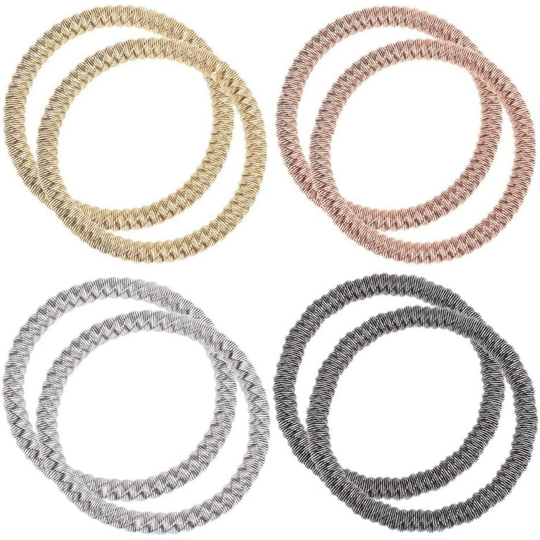 Set of 8 Stretch Bangle Bracelets Two-tone Guitar String Style Set of 8 Stretch Bangle Bracelets Two-tone Guitar String Style