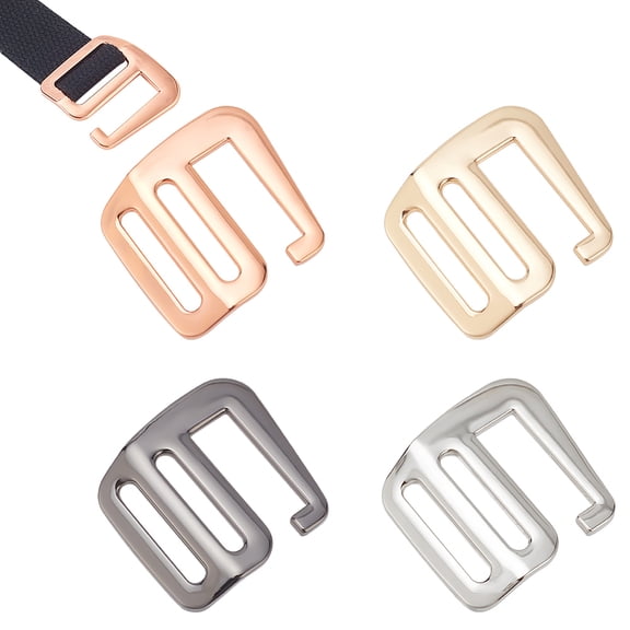 8Pcs 4 Style Alloy Slider Buckles 9-Shaped Adjustable Buckle Fasteners for Strap Leathercraft Bag Belt Mixed Color 39.5~40x38.5x2.5~3mm for DIY